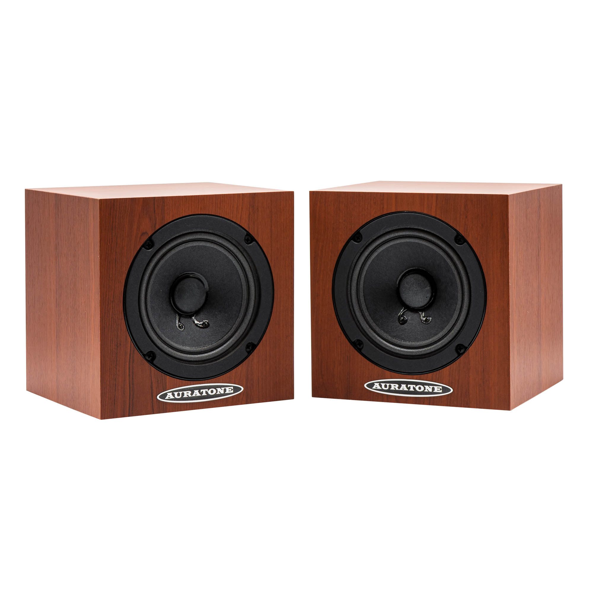 Auratone 5C Super Sound Cube – Mahogany woodgrain, front